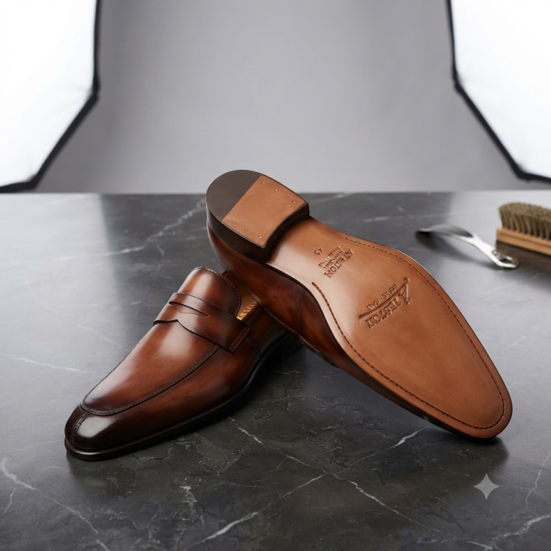 Le Bottiee Brown Leather penny Loafers