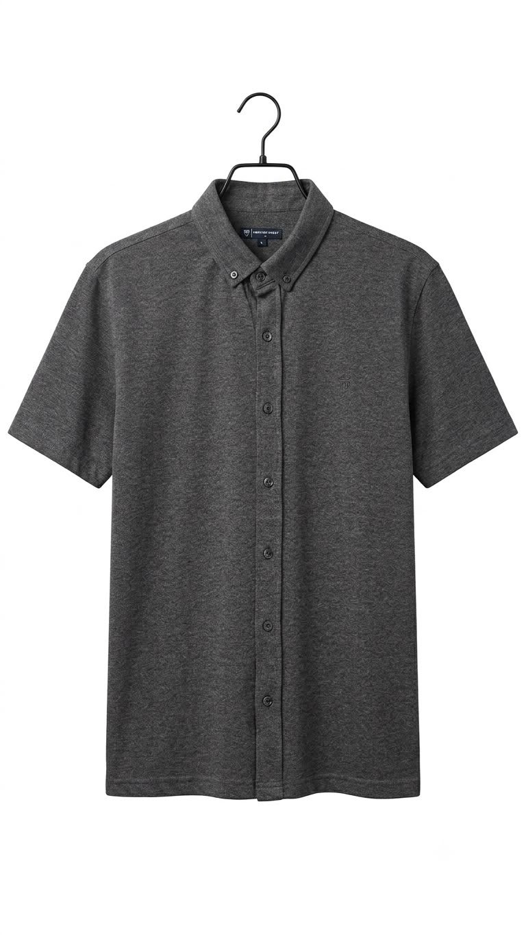Tony Montana Charcoal Gray Short-Sleeve Button-Up Shir