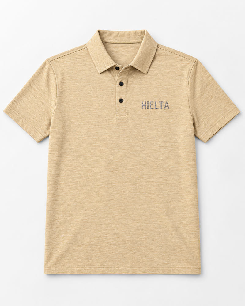 HIELTA Men's Beige Heather Polo Shirt
