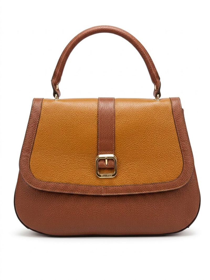 Mia Milu Structured Handbag – Caramel Brown