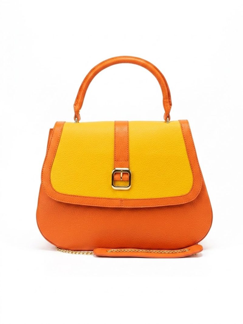 Mia Milu Structured Handbag – Sunset Orange & Yellow